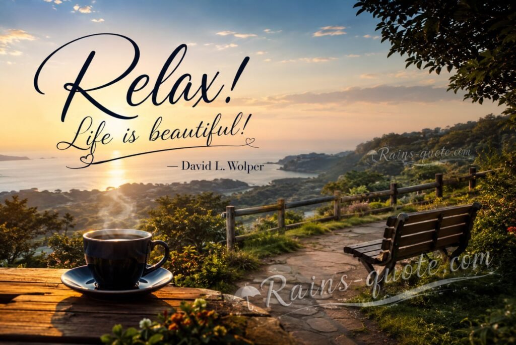 “Relax! Life is beautiful!” 