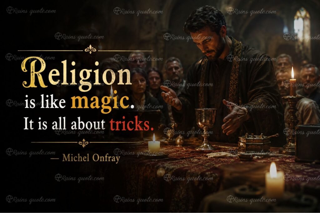 “Religion is like magic. It is all about tricks.”