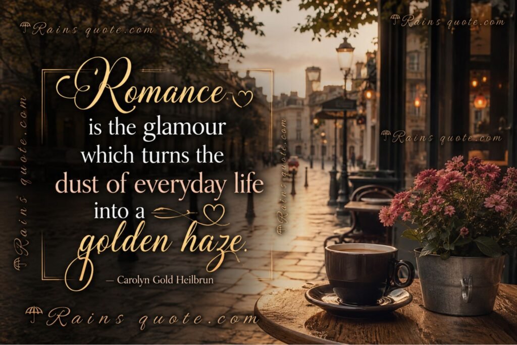 “Romance is the glamour which turns the dust of everyday life into a golden haze.”