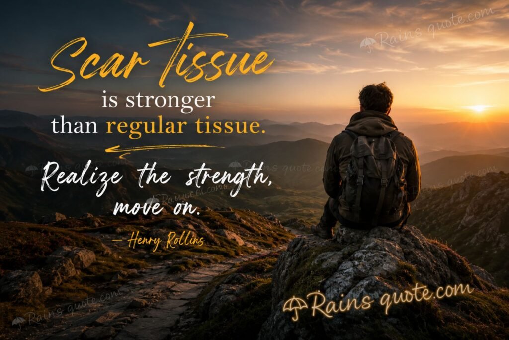  “Scar tissue is stronger than regular tissue. Realize the strength, move on.”