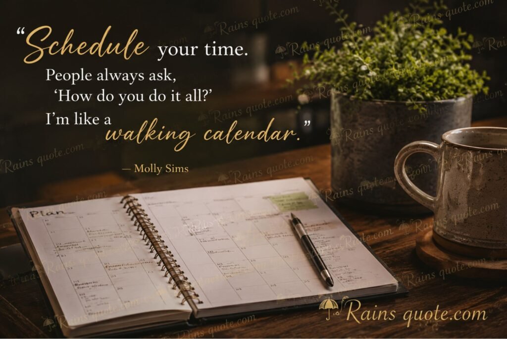 “Schedule your time. People always ask, ‘How do you do it all?’ I’m like a walking calendar.”