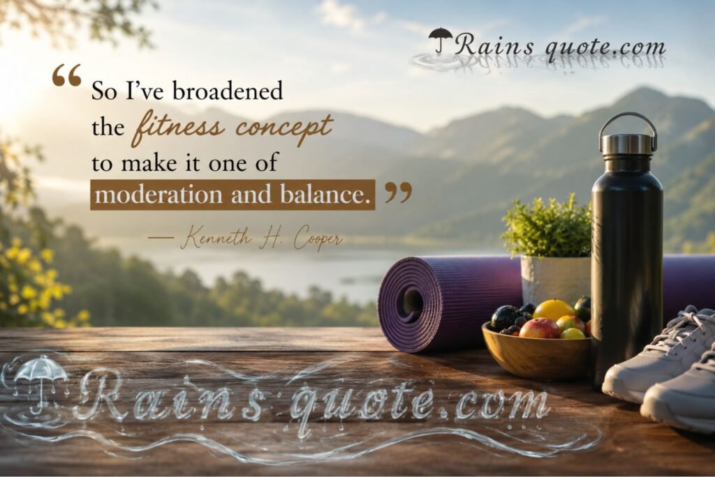 “So I've broadened the fitness concept to make it one of moderation and balance.”
