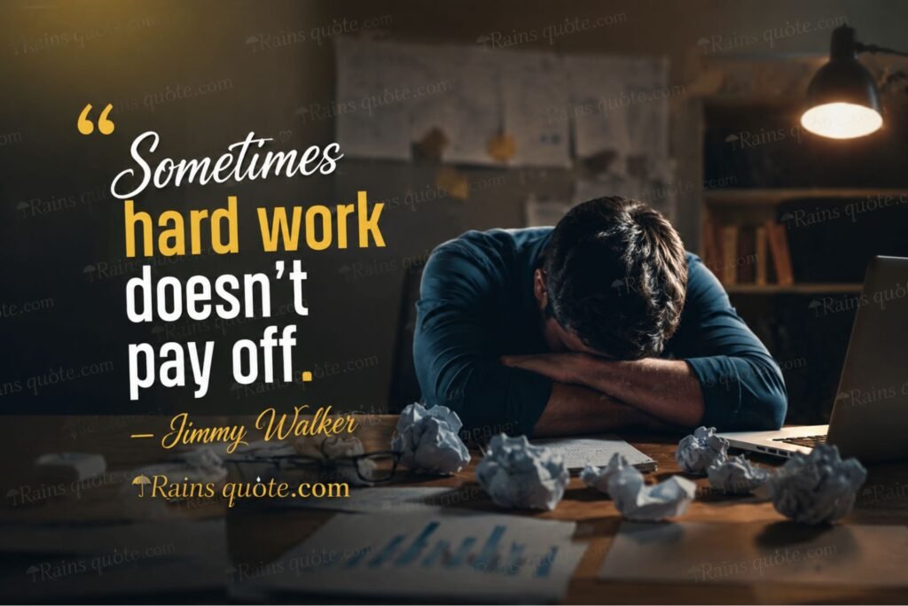 “Sometimes hard work doesn't pay off.”