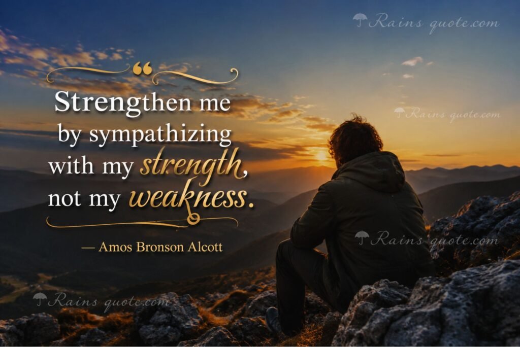 “Strengthen me by sympathizing with my strength, not my weakness.”