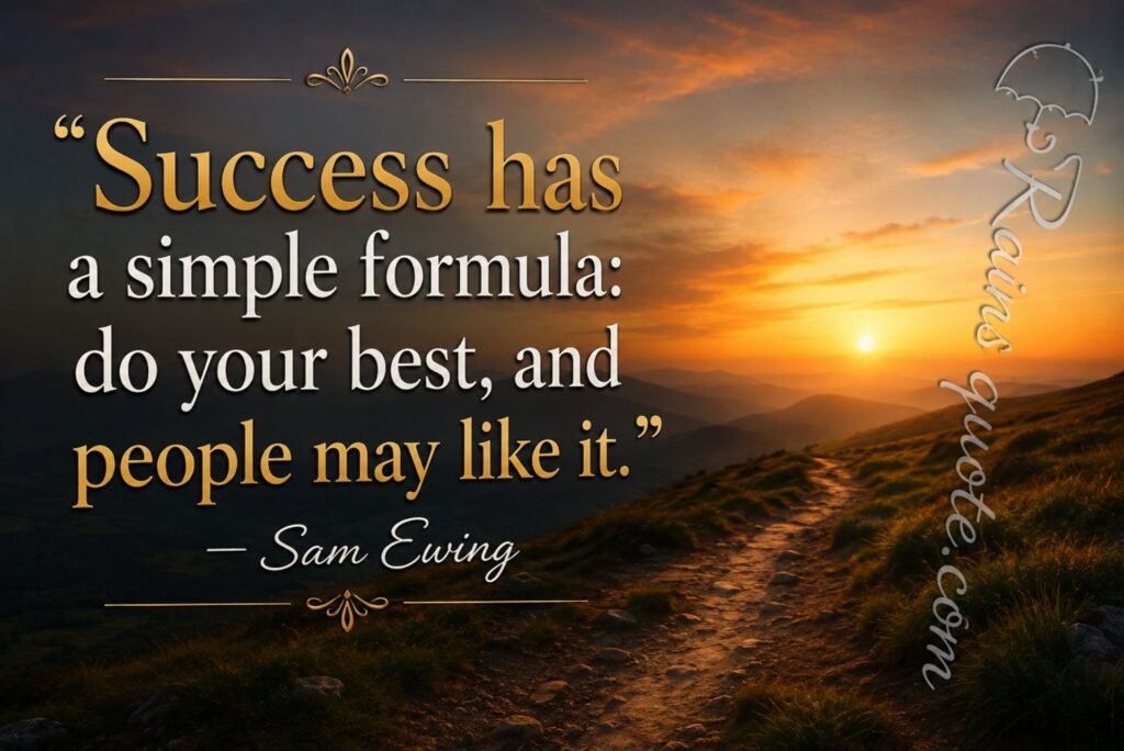 “Success has a simple formula: do your best, and people may like it.”