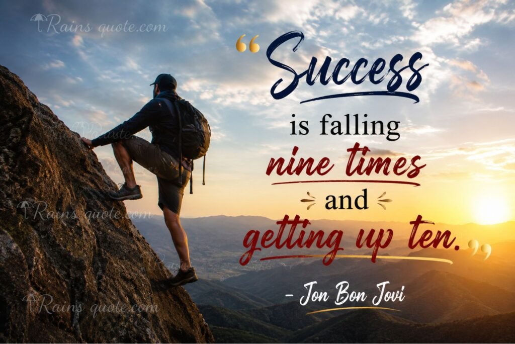 “Success is falling nine times and getting up ten.”