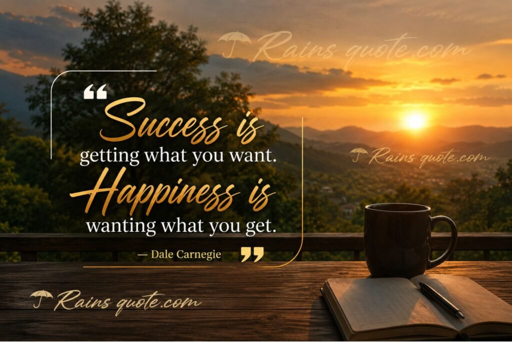 “Success is getting what you want. Happiness is wanting what you get.”