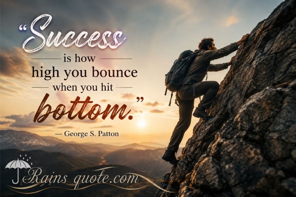 “Success is how high you bounce when you hit bottom.”