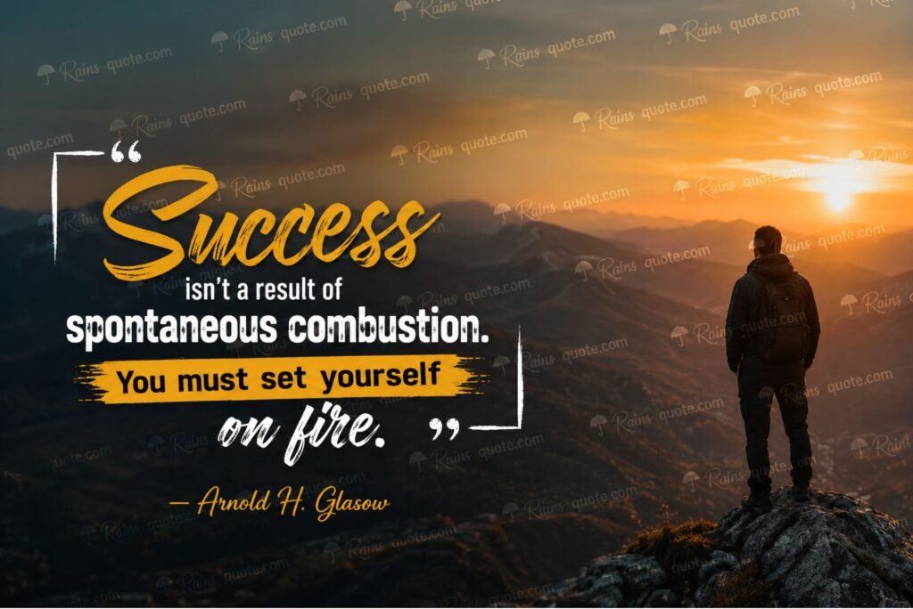 “Success isn't a result of spontaneous combustion. You must set yourself on fire.”