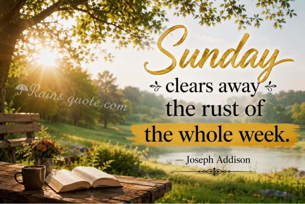 “Sunday clears away the rust of the whole week.”