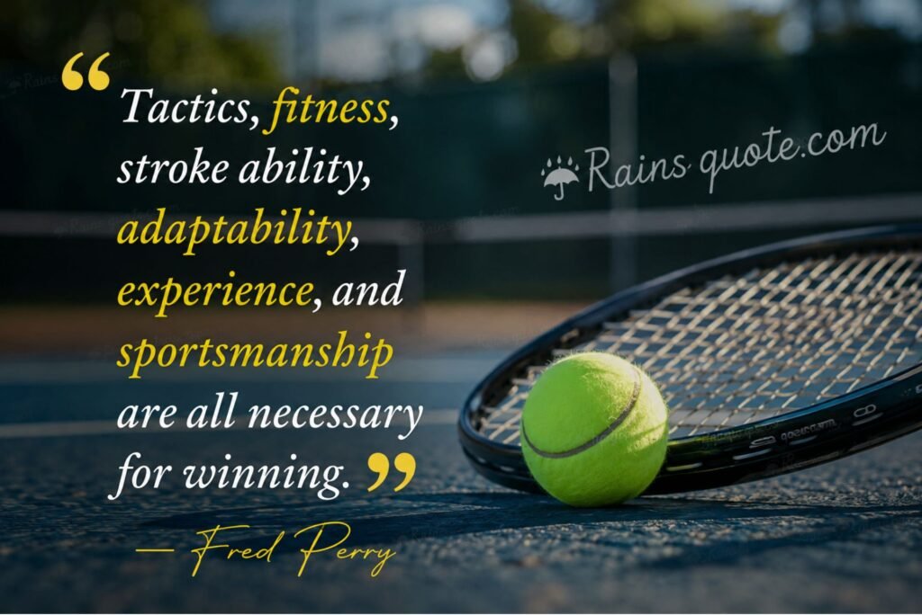 “Tactics, fitness, stroke ability, adaptability, experience, and sportsmanship are all necessary for winning.”