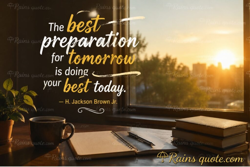 “The best preparation for tomorrow is doing your best today.”