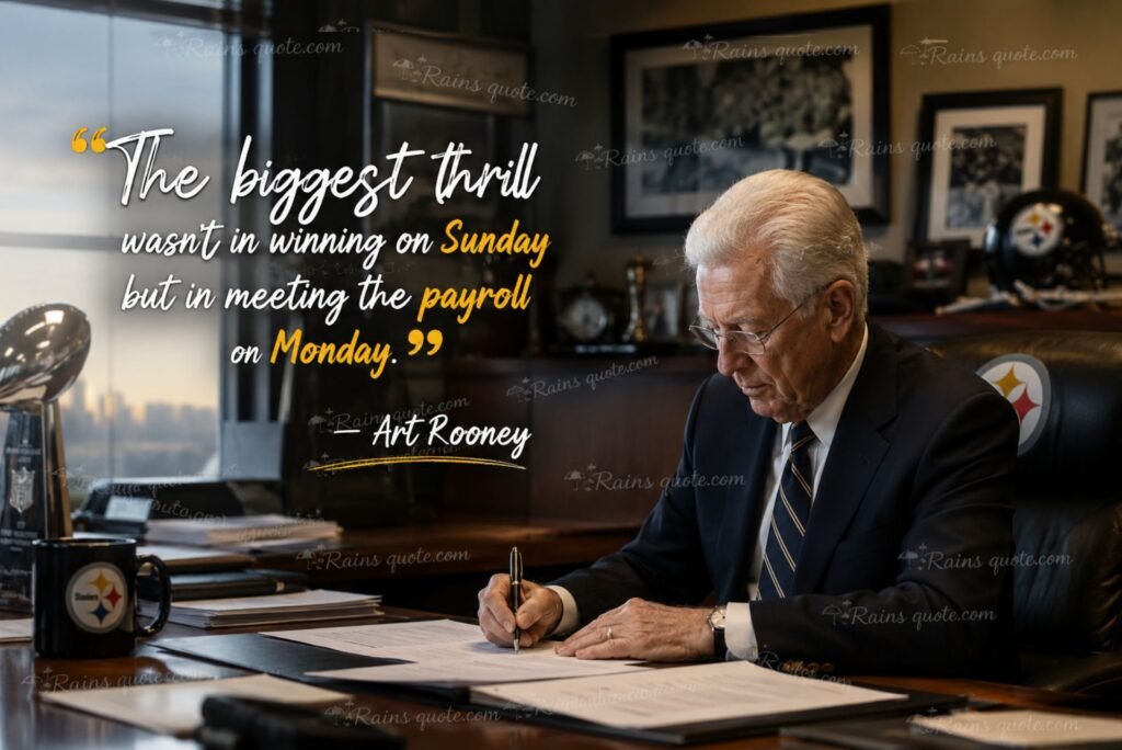 “The biggest thrill wasn't in winning on Sunday but in meeting the payroll on Monday.”