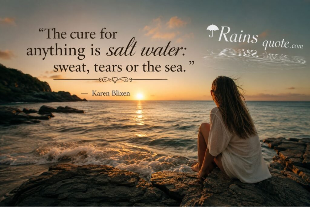 “The cure for anything is salt water: sweat, tears or the sea.”