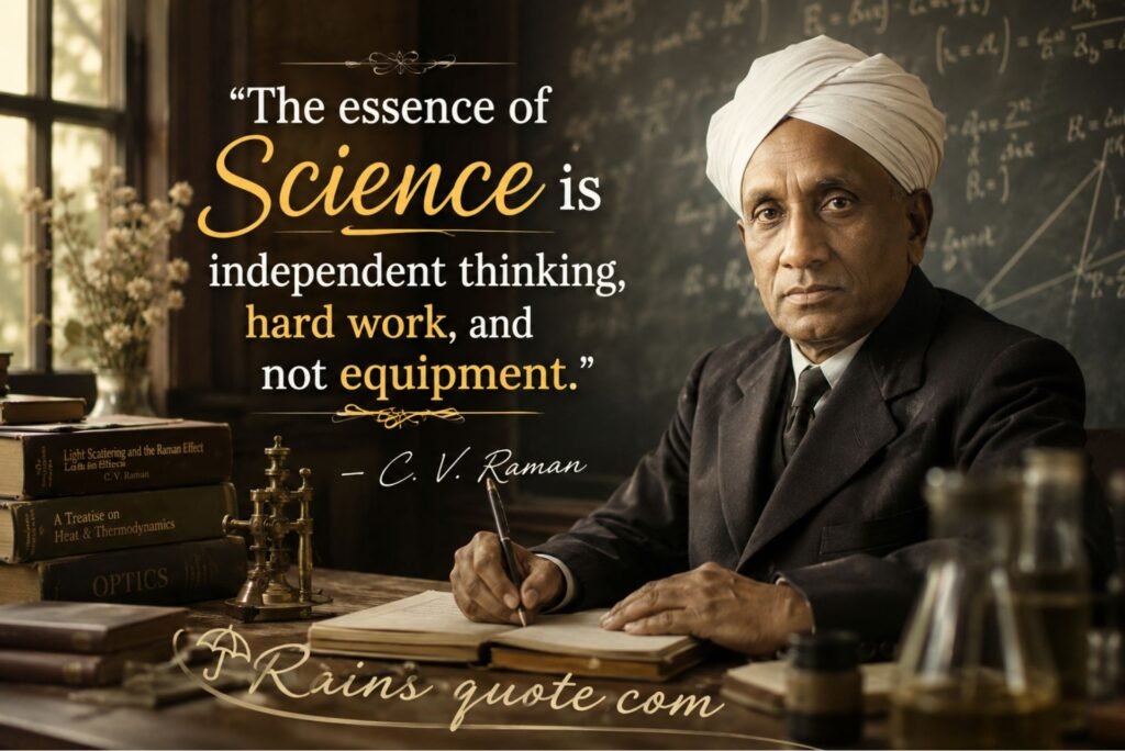 “The essence of science is independent thinking, hard work, and not equipment.”