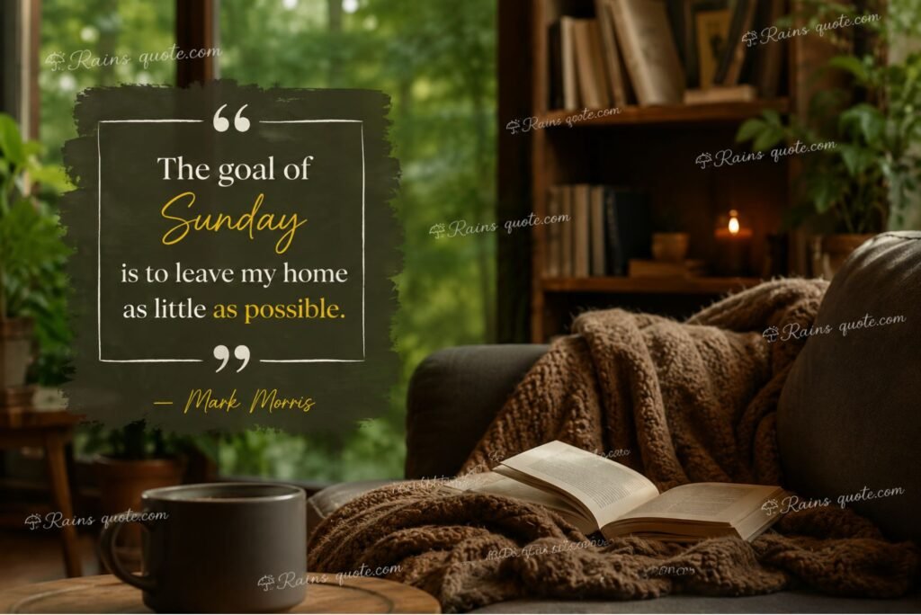 “The goal of Sunday is to leave my home as little as possible.”