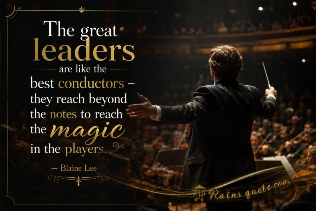 “The great leaders are like the best conductors - they reach beyond the notes to reach the magic in the players.”