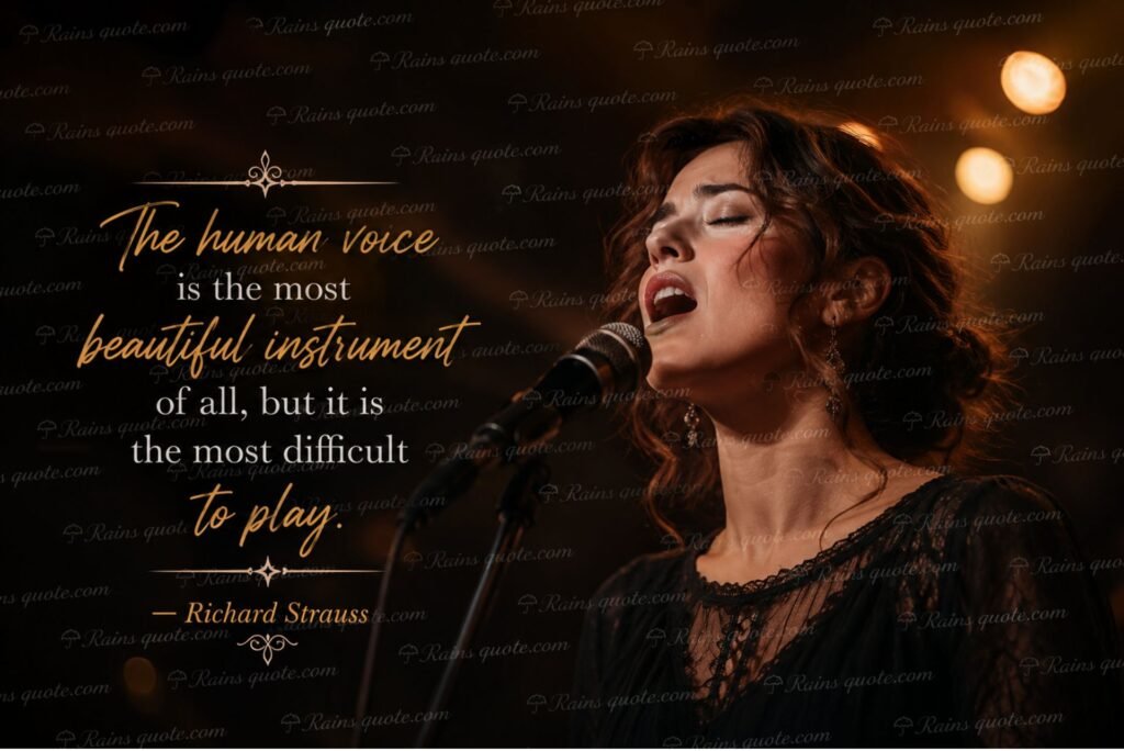 “The human voice is the most beautiful instrument of all, but it is the most difficult to play.”
