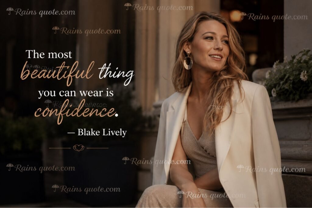 “The most beautiful thing you can wear is confidence.”