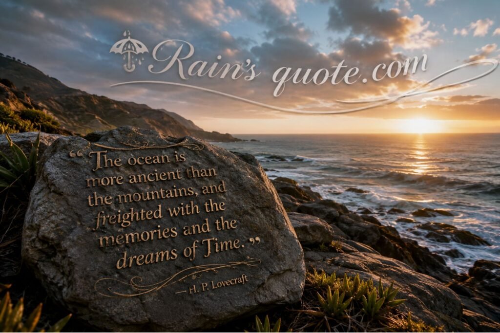 “The ocean is more ancient than the mountains, and freighted with the memories and the dreams of Time.”