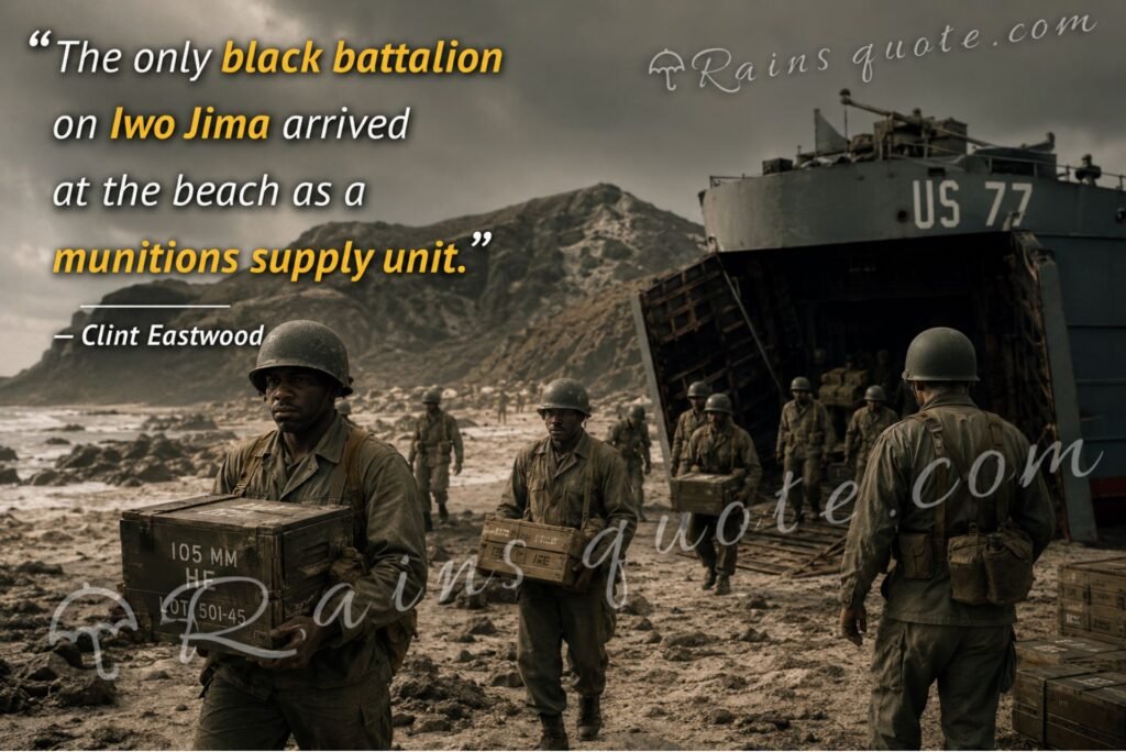 “The only black battalion on Iwo Jima arrived at the beach as a munitions supply unit.”