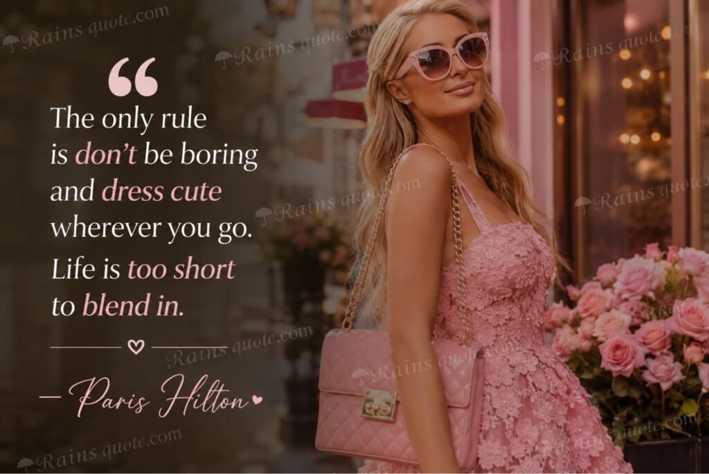 “The only rule is don't be boring and dress cute wherever you go. Life is too short to blend in.”