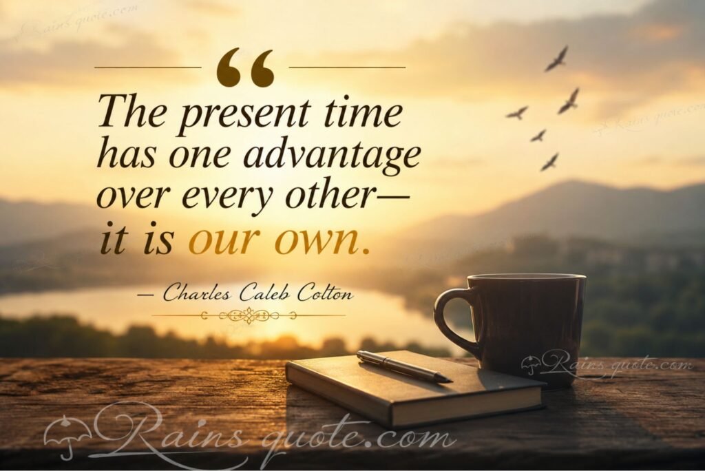 “The present time has one advantage over every other—it is our own.”