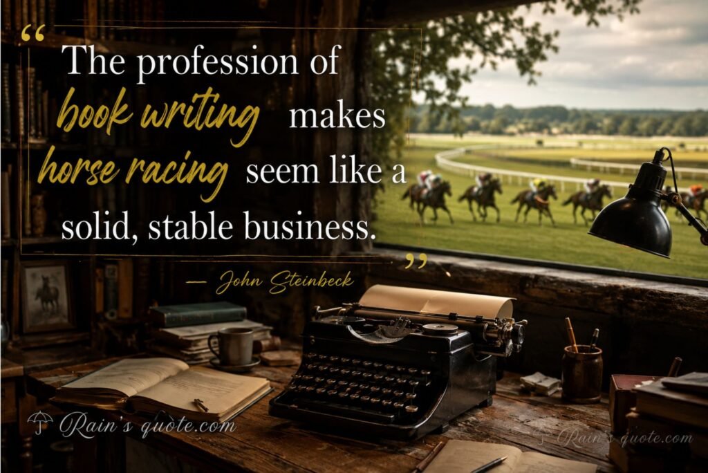  “The profession of book writing makes horse racing seem like a solid, stable business.”