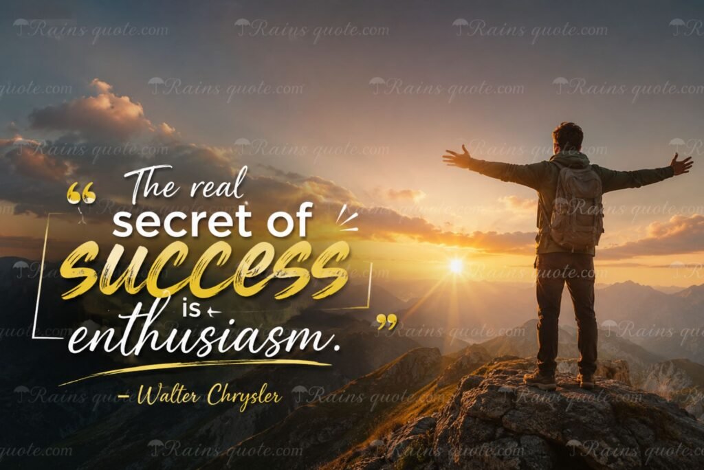 “The real secret of success is enthusiasm.”