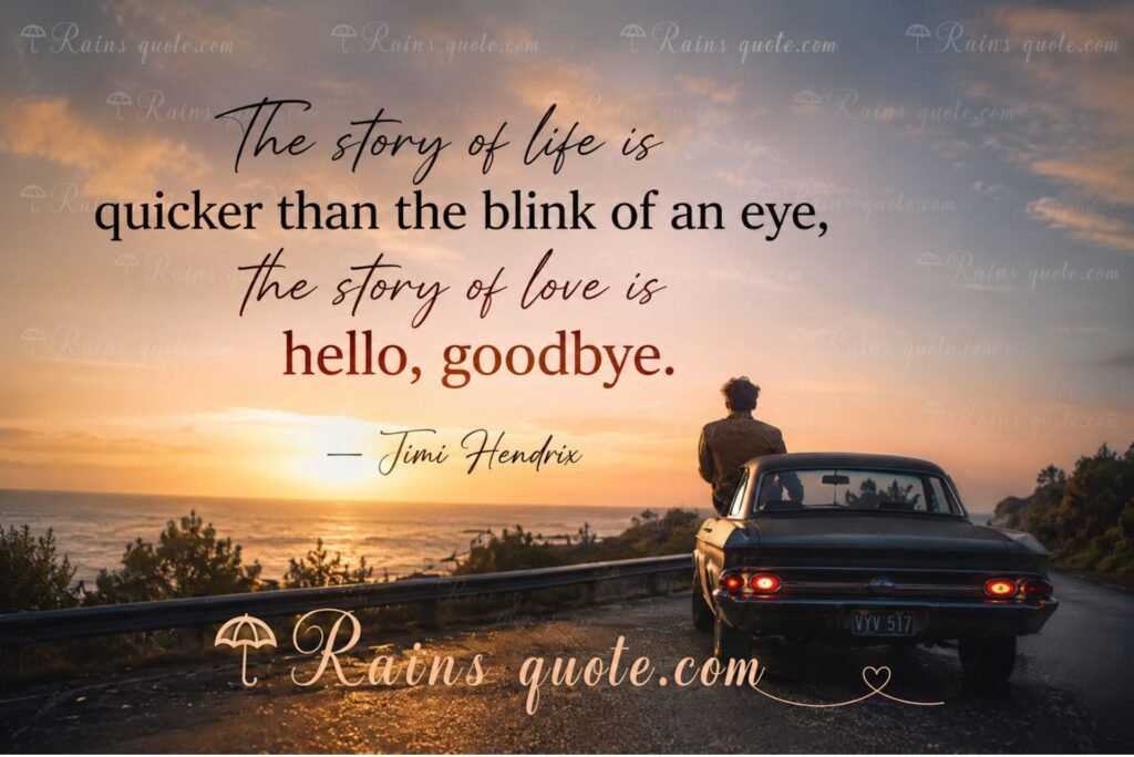  “The story of life is quicker than the blink of an eye, the story of love is hello, goodbye.”
