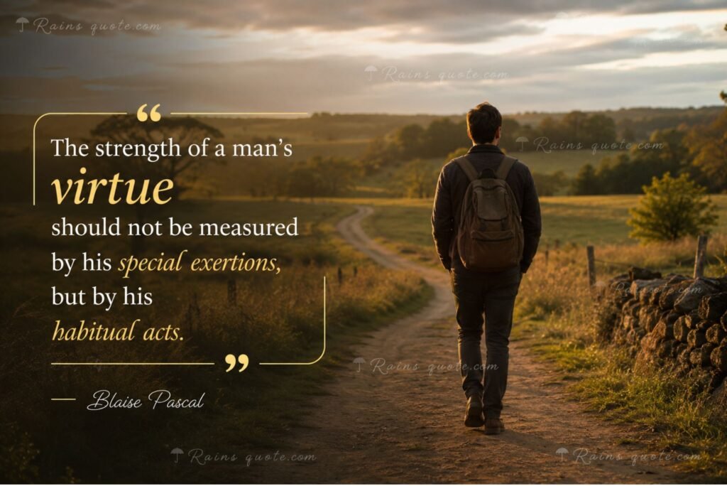 “The strength of a man's virtue should not be measured by his special exertions, but by his habitual acts.”