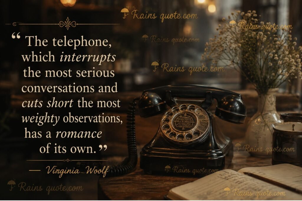 “The telephone, which interrupts the most serious conversations and cuts short the most weighty observations, has a romance of its own.”