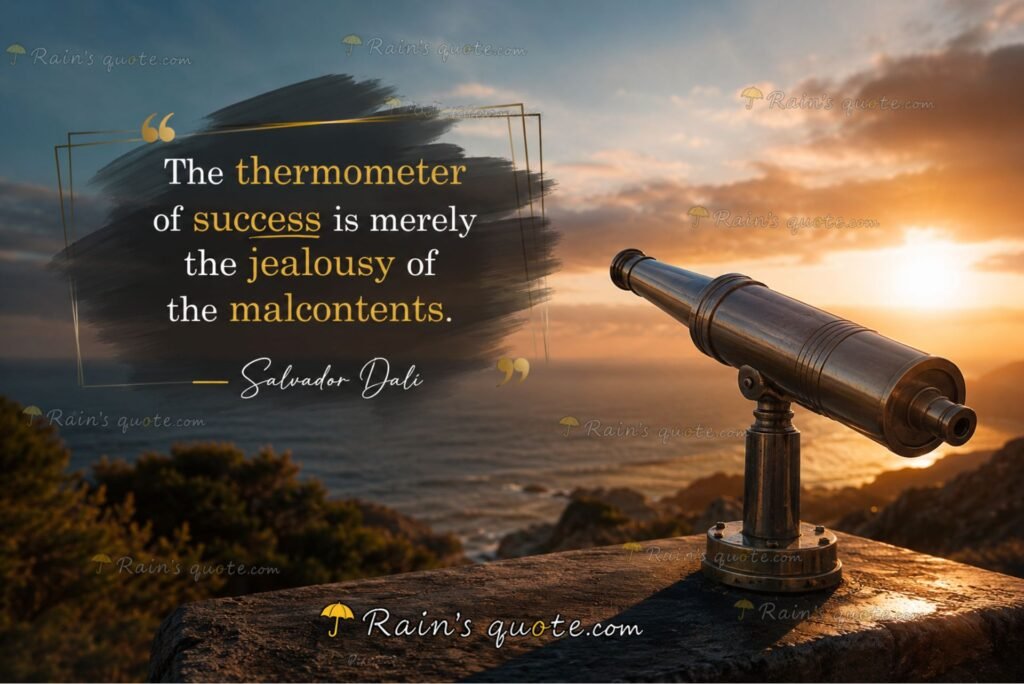 “The thermometer of success is merely the jealousy of the malcontents.”