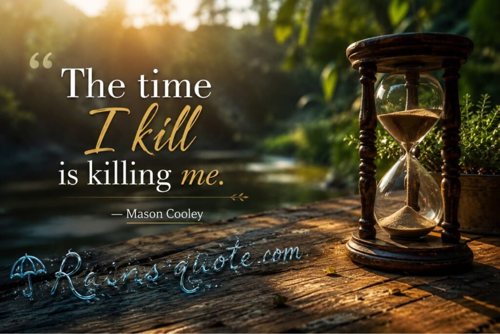 “The time I kill is killing me.”