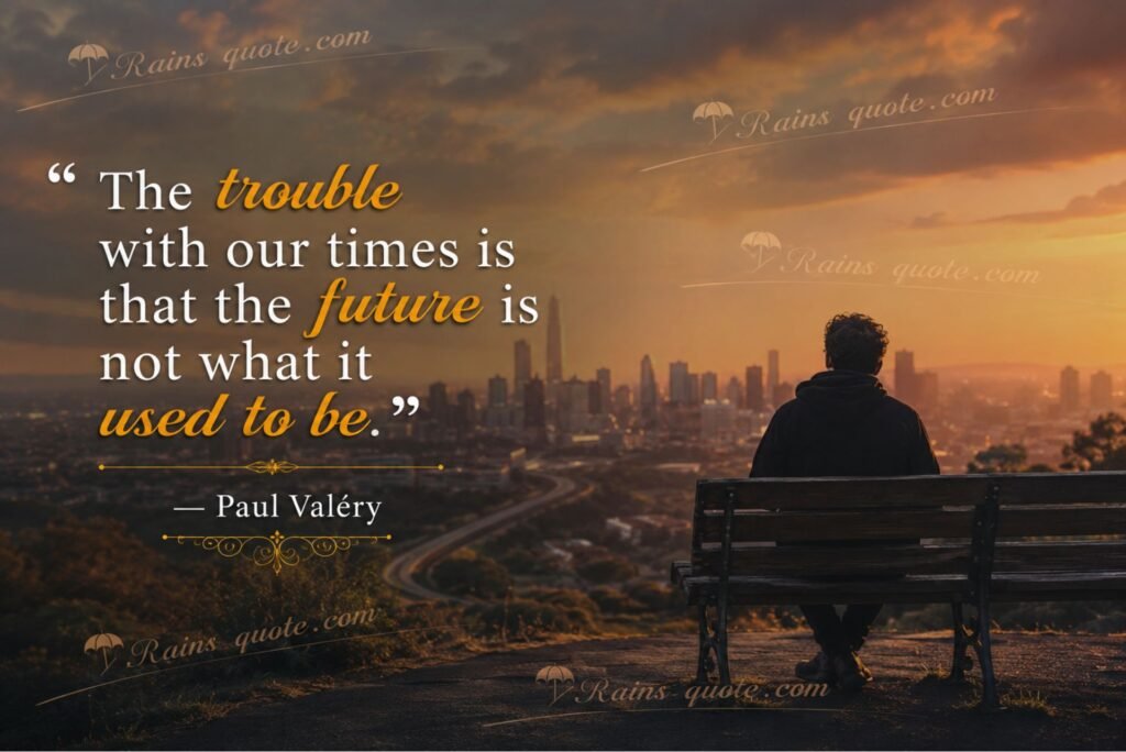 “The trouble with our times is that the future is not what it used to be.”