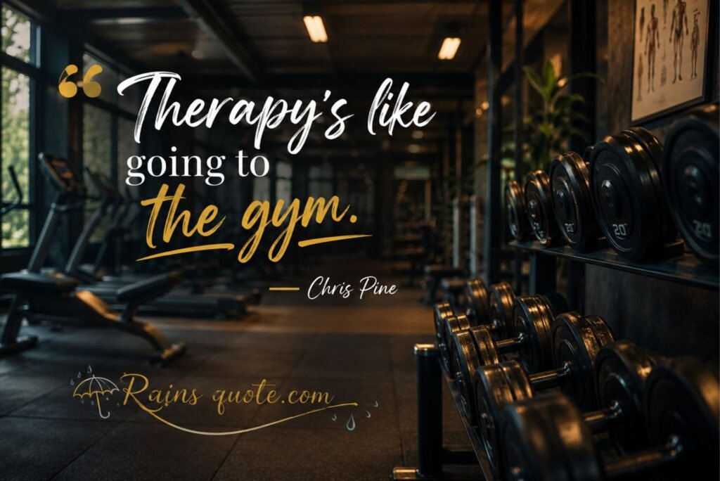 “Therapy's like going to the gym.”