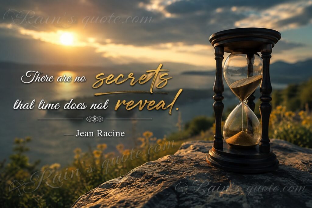 “There are no secrets that time does not reveal.”