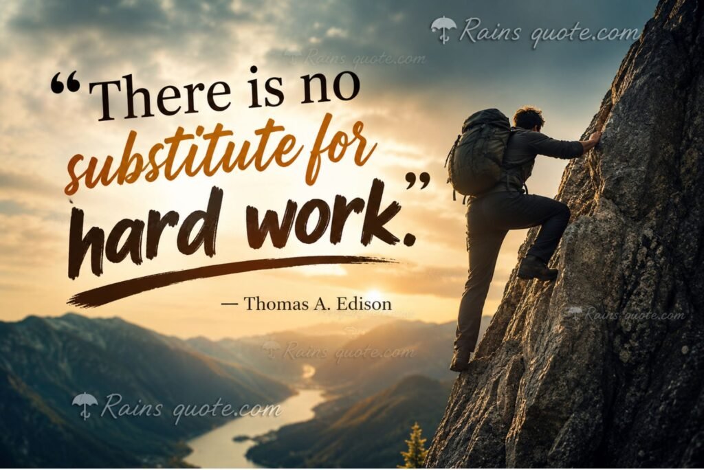 “There is no substitute for hard work.”