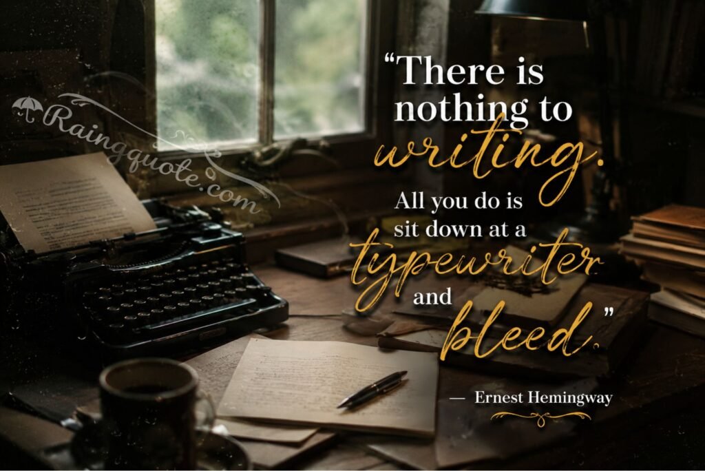 “There is nothing to writing. All you do is sit down at a typewriter and bleed.”