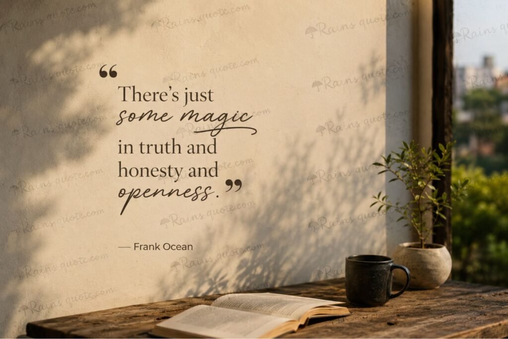 “There's just some magic in truth and honesty and openness.”