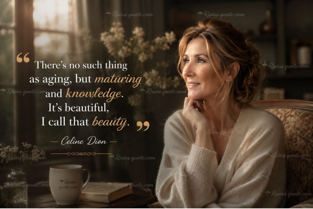 “There’s no such thing as aging, but maturing and knowledge. It's beautiful, I call that beauty.”