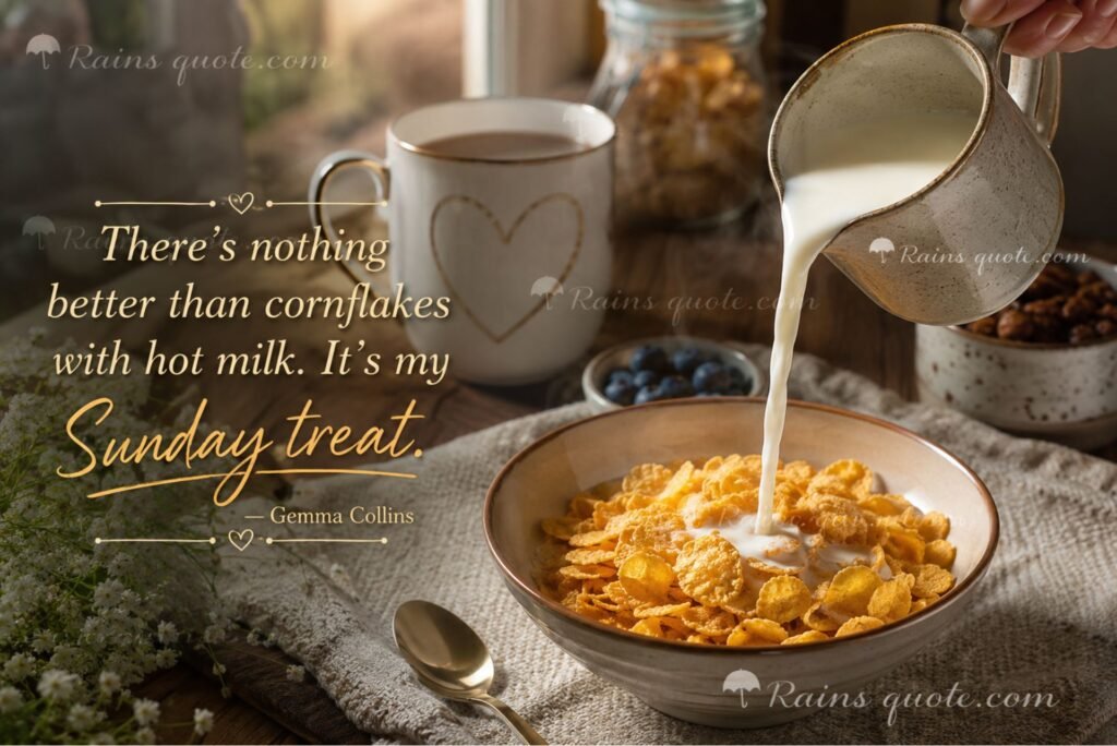 “There's nothing better than cornflakes with hot milk. It's my Sunday treat.”