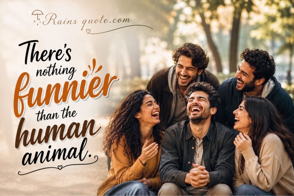 “There's nothing funnier than the human animal.”