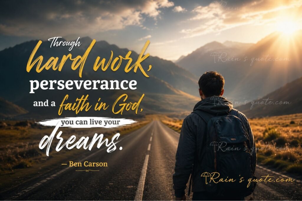 “Through hard work, perseverance and a faith in God, you can live your dreams.”