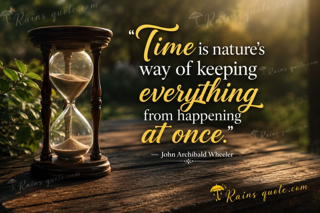 “Time is nature's way of keeping everything from happening at once.”