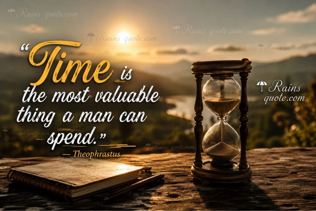 “Time is the most valuable thing a man can spend.”