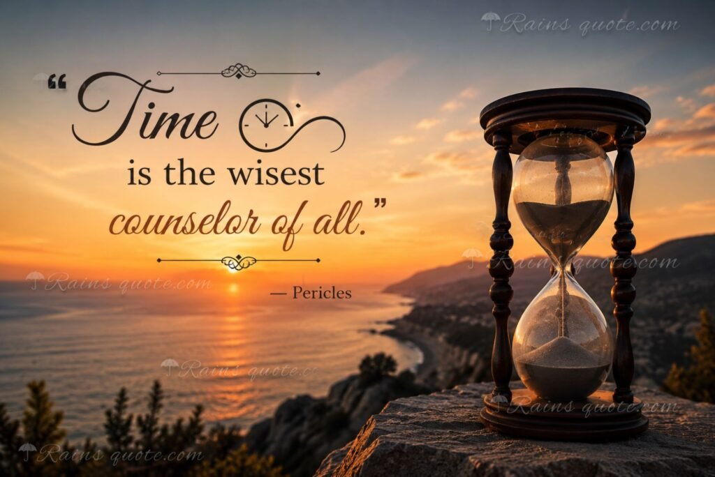“Time is the wisest counselor of all.”