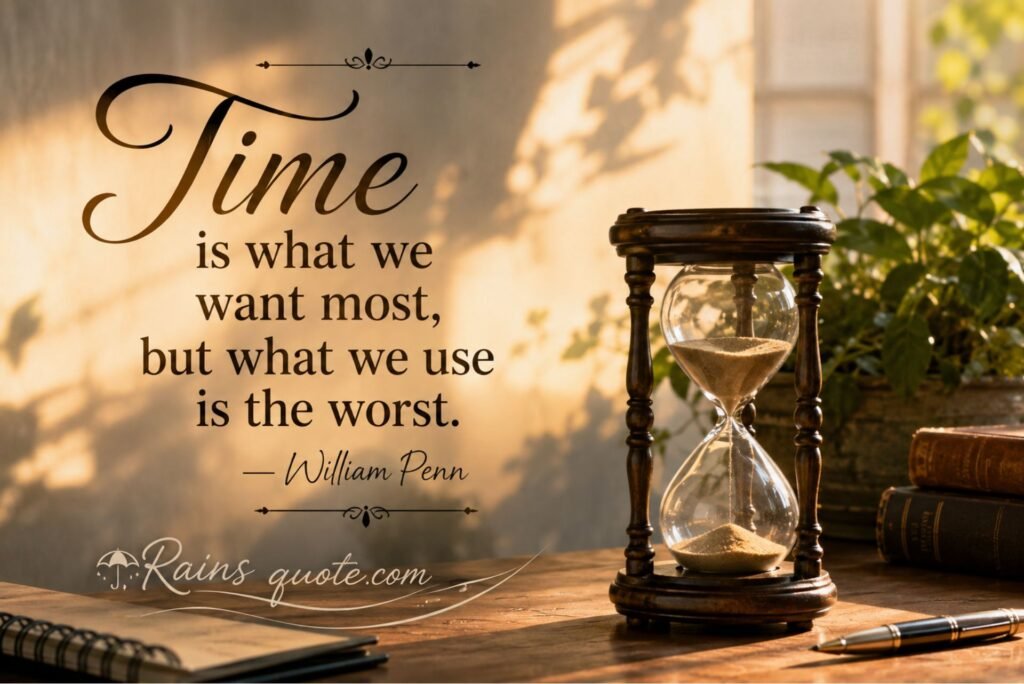  “Time is what we want most, but what we use is the worst.”