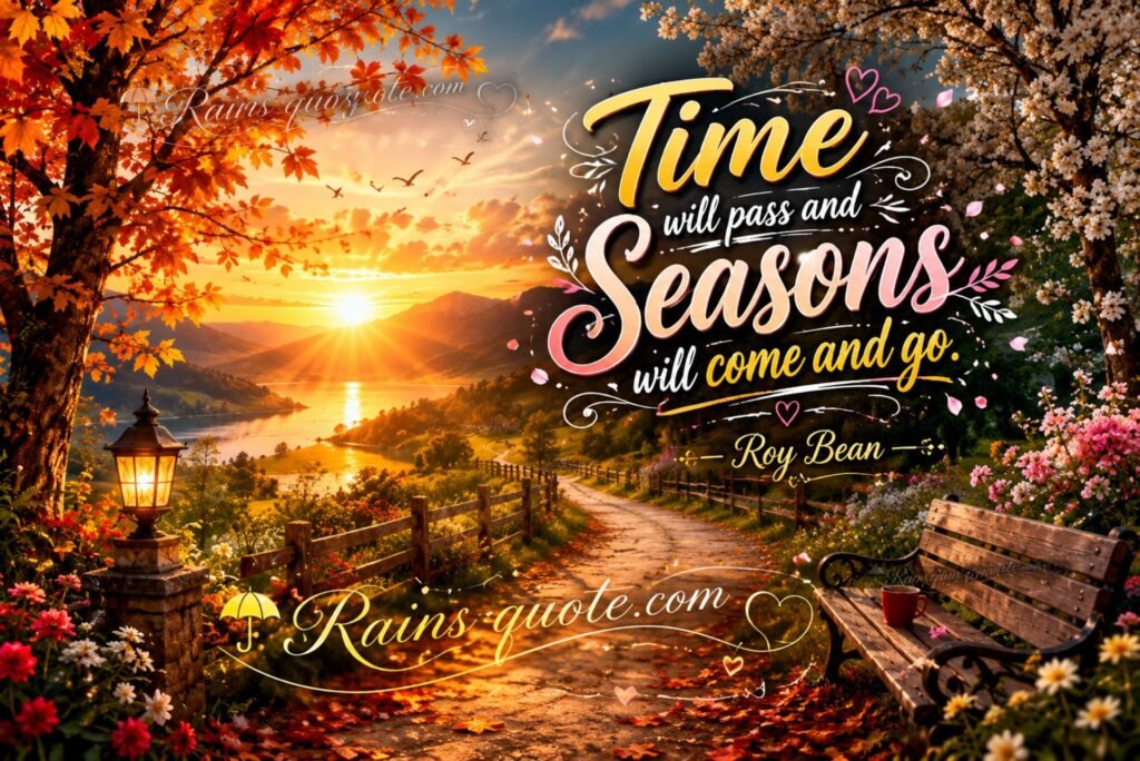 “Time will pass and seasons will come and go.”