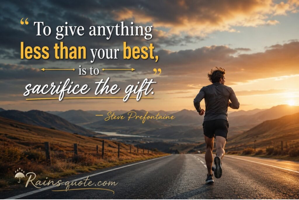 “To give anything less than your best, is to sacrifice the gift.”